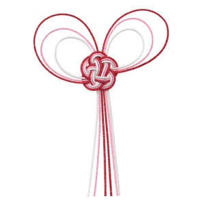 ハート水引結び ＃３　レッド／ピンク