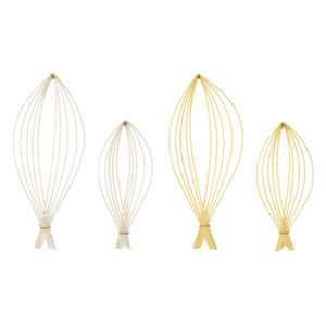 水引葉飾り ＃１１８　白／金