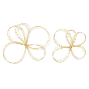 変形水引花飾り ＃１８　白／金